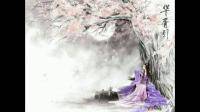 求蓝衣女子站在柳树下或是桃花树的描写，古风的！！！急！！！